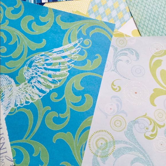 Scrapbook Office 3 Lb Lot Of Blue Green Card Stock Specialty Paper